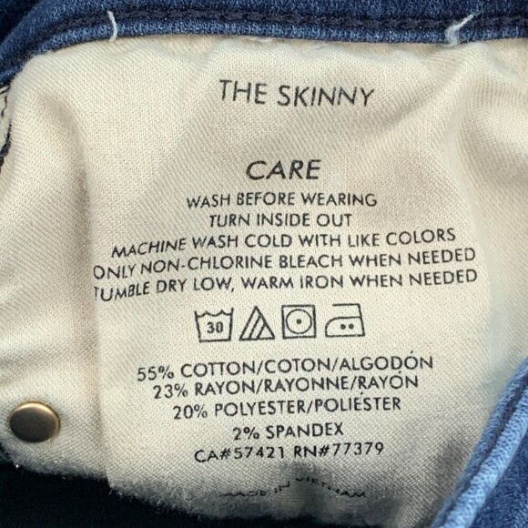 Ann Taylor Jeans sz 4 The Skinny Dark Wash Inseam 27.5" High Rise - Picture 11 of 11